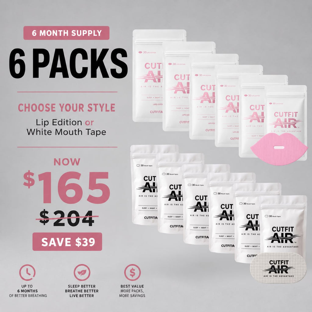CutFit Air Mouth Tape (White/ Pink Edition) - 6 Packs