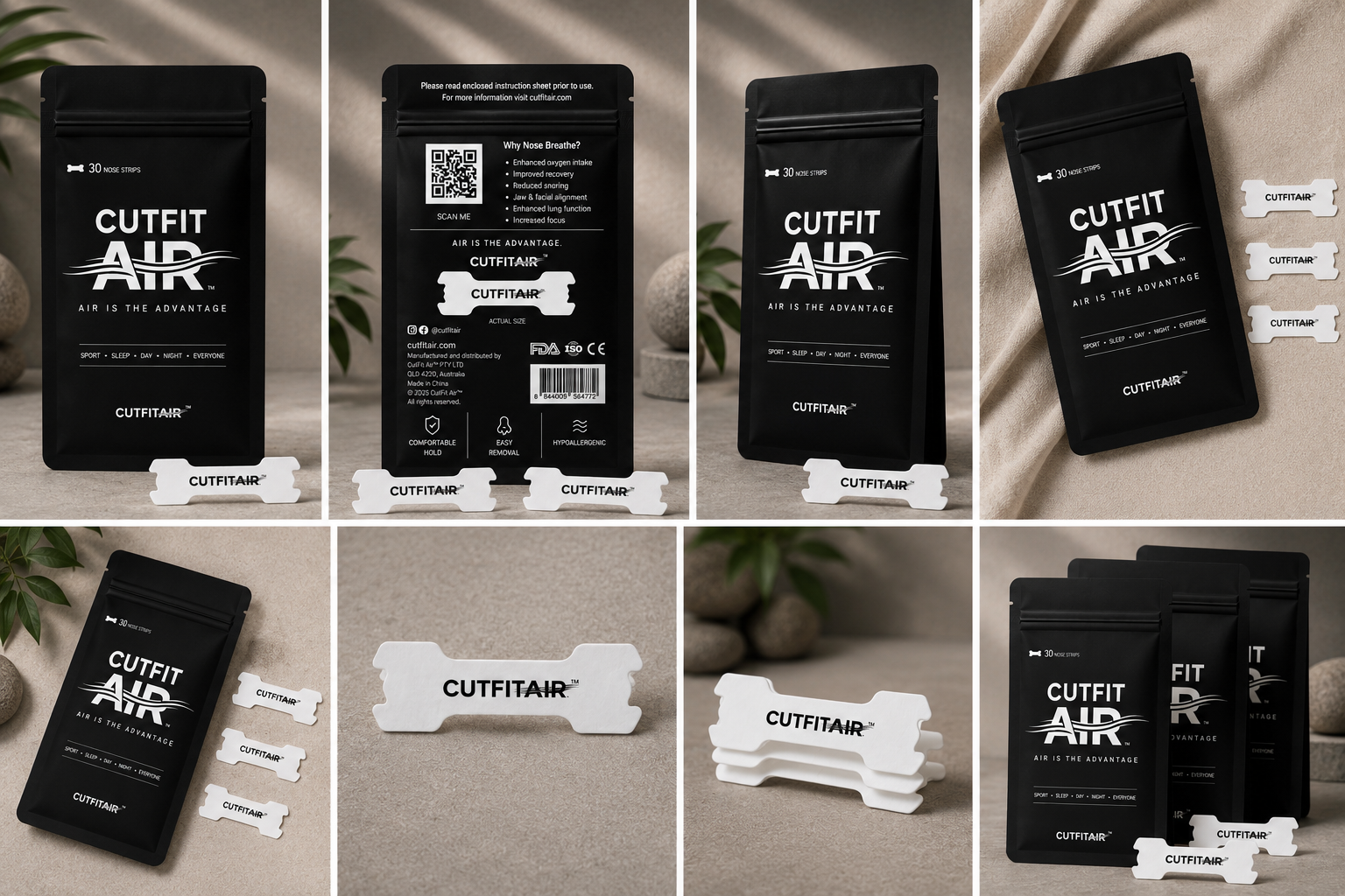 CutFit Air Performance Nasal Strips – White Edition