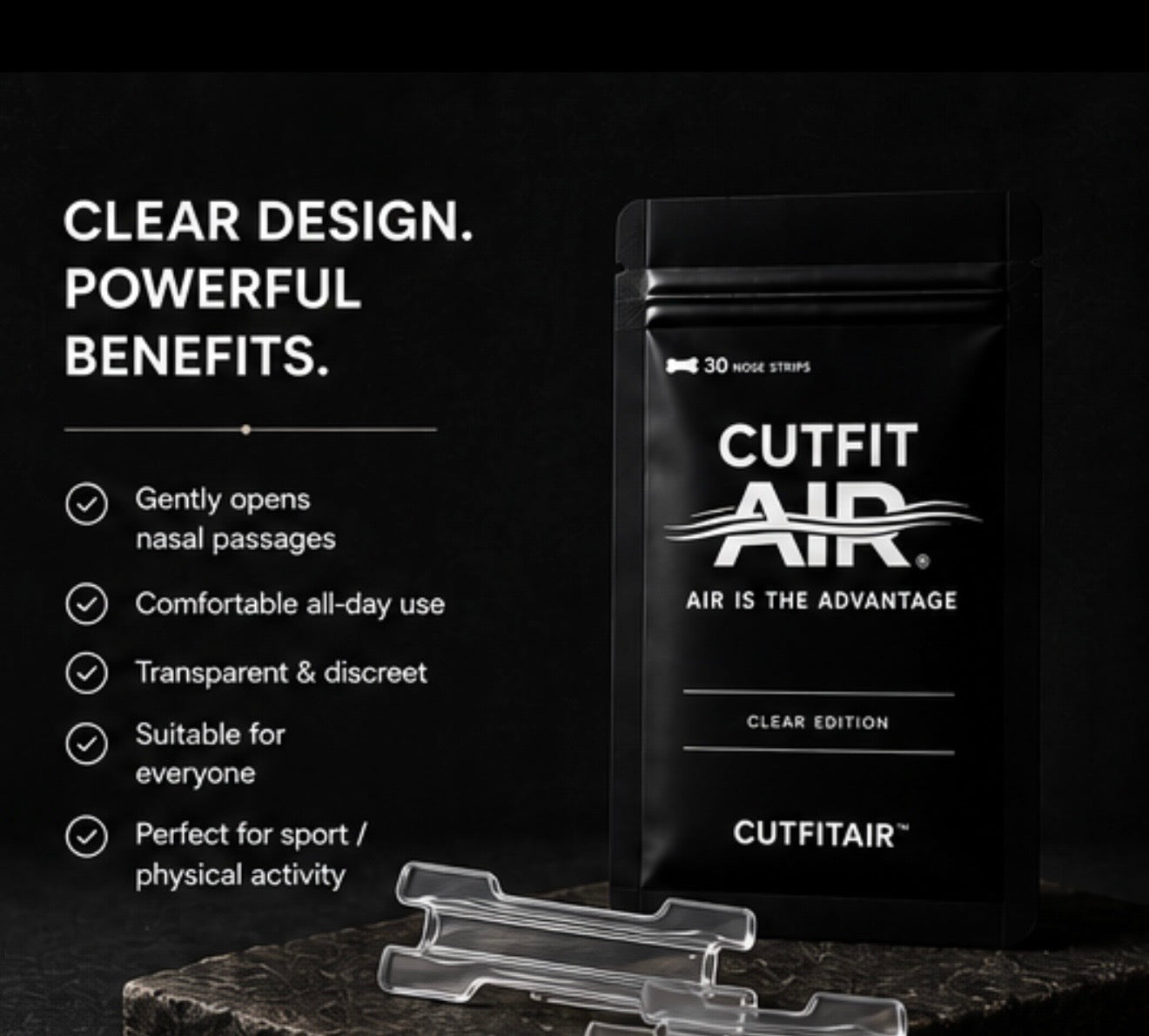 CutFit Air Invisible Nasal Strips – Clear Edition