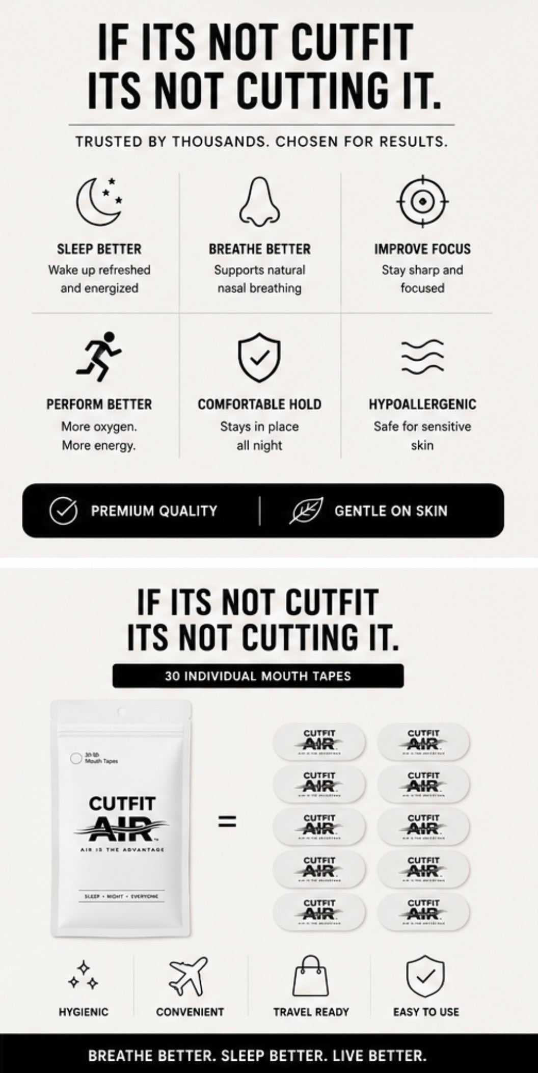 CutFit Air Mouth Tape – White Edition