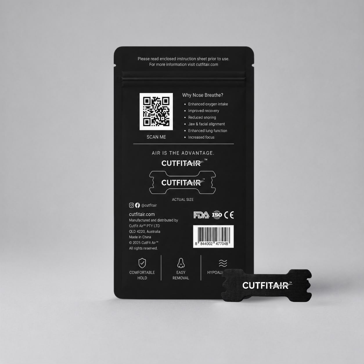 CutFit Air Performance Nasal Strips – Black Edition