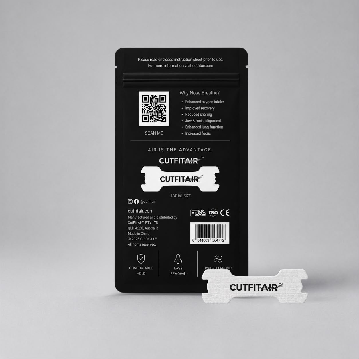 CutFit Air Performance Nasal Strips – White Edition